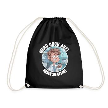 Become a Doctor Funny Doctors Medicine Saying - Drawstring Bag - black - Front