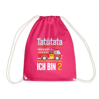 Tatütata Feuerwehr 2. Geburtstag - Turnbeutel - Fuchsia - Vorne