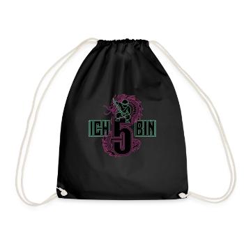 I'm 5 Ninja Birthday Shirt - Drawstring Bag - black - Front