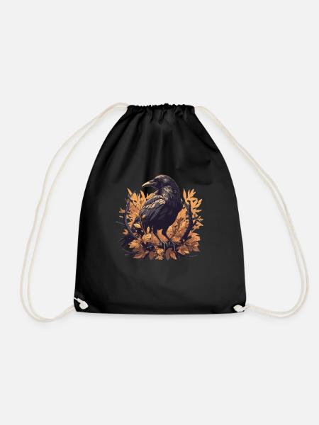Crows Crow - Drawstring Bag - black