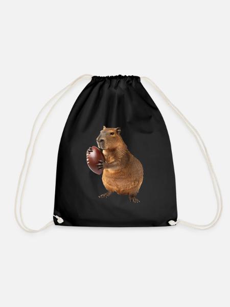 Capybara Fußball - Turnbeutel - Schwarz