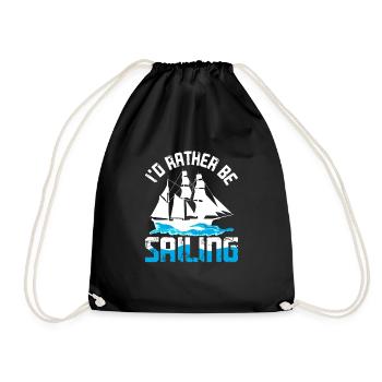 Sailing Boat Sailor - Drawstring Bag - black - Front