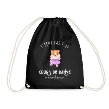 I can't, I have dance lessons with my hamster - Drawstring Bag - black - Front