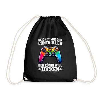 Hands me the controller the king wants to gamble - Drawstring Bag - black - Front