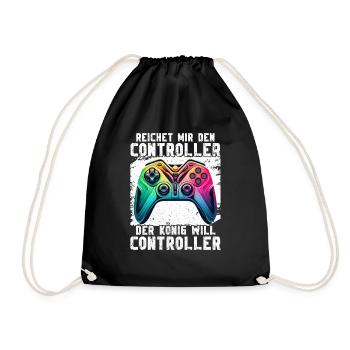 Hands me the controller the king wants to gamble - Drawstring Bag - black - Front