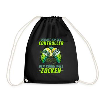 Hands me the controller the king wants to gamble - Drawstring Bag - black - Front