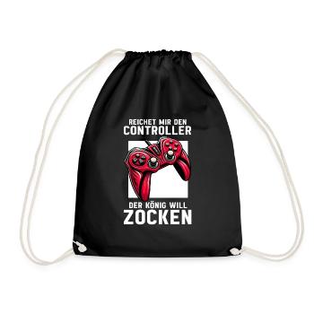 Hands me the controller the king wants to gamble - Drawstring Bag - black - Front