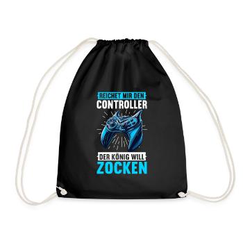 Hands me the controller the king wants to gamble - Drawstring Bag - black - Front