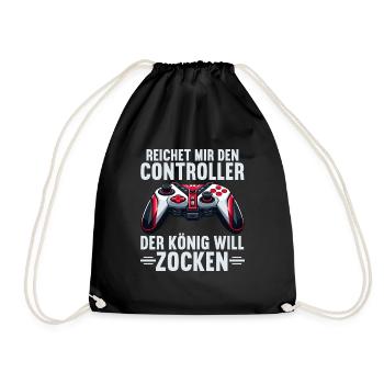 Hands me the controller the king wants to gamble - Drawstring Bag - black - Front