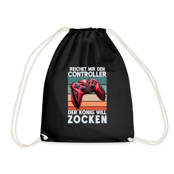 Hands me the controller the king wants to gamble - Drawstring Bag - black - Front