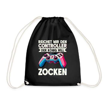 Hands me the controller the king wants to gamble - Drawstring Bag - black - Front