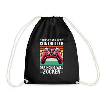 Hands me the controller the king wants to gamble - Drawstring Bag - black - Front