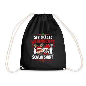 Official Sleep Shirt Christmas Rudolph Sleep - Drawstring Bag - black - Front