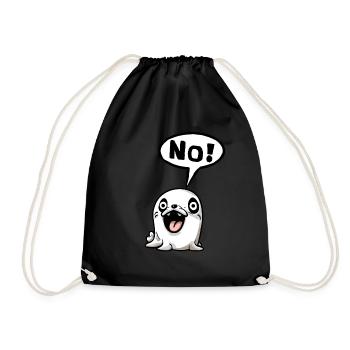 No Nope not today Funshirt Gift Idea Funny - Drawstring Bag - black - Front