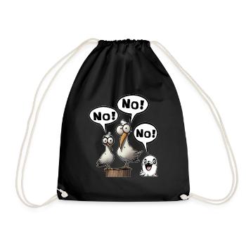 no, nope, maybe later, saying, funny, fun - Drawstring Bag - black - Front