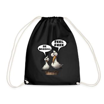 Die Bäädden Möwen - Be Seagull feel free Funshirt - Drawstring Bag - black - Front