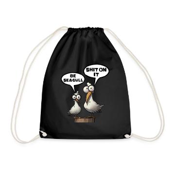 The Bäädden Seagulls - Be Seagull Shit on it Gift - Drawstring Bag - black - Front