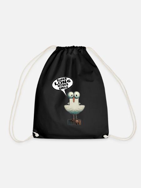 Möwe Spruch Moin Norden Lustiges Funshirt Geschenk - Turnbeutel - Schwarz