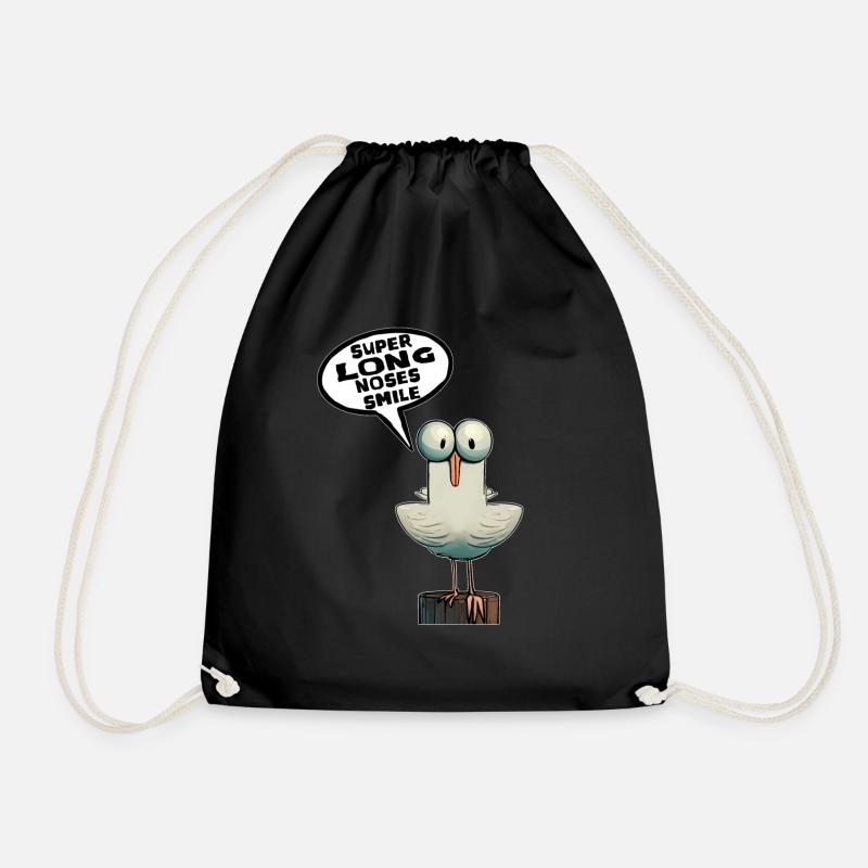 Möwe Spruch Moin Norden Lustiges Funshirt Geschenk - Turnbeutel - Schwarz
