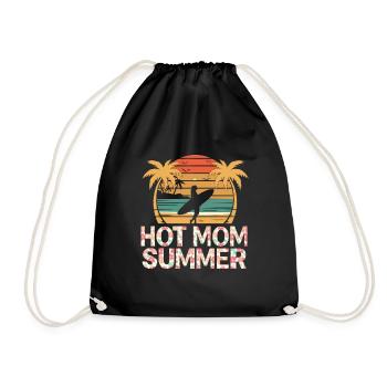 Hot Mom Summer - Surf - Drawstring Bag - black - Front