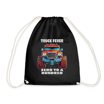 AUTO TRUCK FEVER ZERO TO A HUNDRED - Drawstring Bag - black - Front