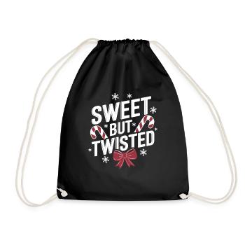 Candy Cane Sweet But Twisted Funny Christmas Xmas - Turnbeutel - Schwarz - Vorne