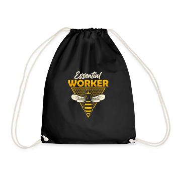 Essential Worker Beekeeper ApiaristBeekeeping - Turnbeutel - Schwarz - Vorne