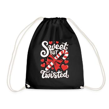 Candy Cane Sweet But Twisted Funny Christmas Xmas - Turnbeutel - Schwarz - Vorne