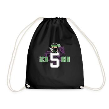 I'm 5 Ninja Birthday Shirt - Drawstring Bag - black - Front