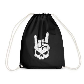 Skull Skull Skeleton Halloween Gift Idea - Drawstring Bag - black - Front