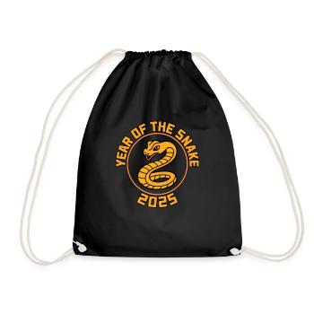 Chinese Year 2025 Year of the Snake - Drawstring Bag - black - Front