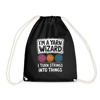 Knitting magic for creative minds - Drawstring Bag - black - Front