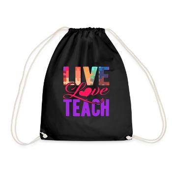 Autism Live Love Teach Autism - Drawstring Bag - black - Front