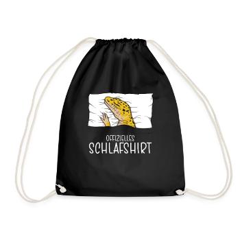 Chemise de nuit officielle Pyjama gecko léopard - Sac de sport léger - noir - Devant