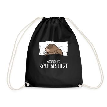 Chemise de nuit officielle Pyjama marmotte - Sac de sport léger - noir - Devant