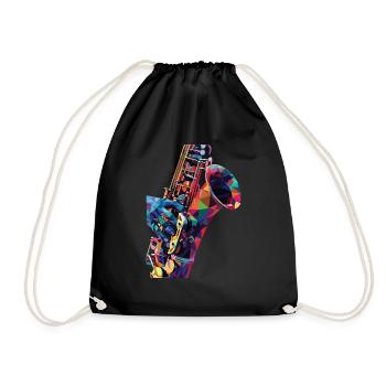 Saxophone - Drawstring Bag - black - Front