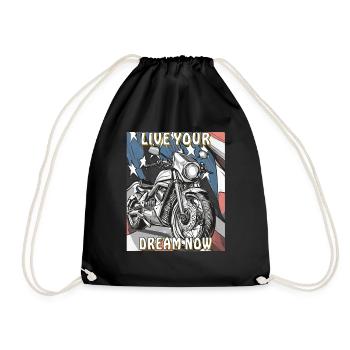 MOTORRAD LIVE YOUR DREAM NOW - Turnbeutel - Schwarz - Vorne