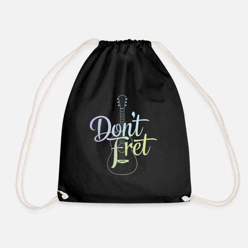Don't Fret Guitar Art Best Gift For Guitar lover - Drawstring Bag - black