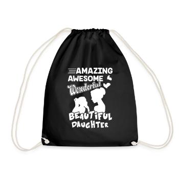 Amazing Awesome Wonderful Beautiful Daughter - Drawstring Bag - black - Front