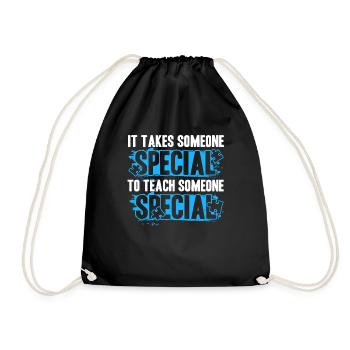 Autism Teacher It Takes Someone Special To Teach - Drawstring Bag - black - Front