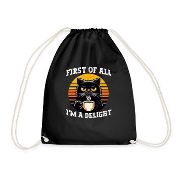 Au début, je suis un délice, un chat mécontent - Sac de sport léger - noir - Devant
