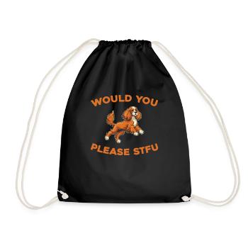 Cocker Spaniel Stfu Would You Please Shut Up - Drawstring Bag - black - Front