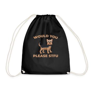 Yorkshire Terrier, taisez-vous, s’il vous plaît, taisez-vous - Sac de sport léger - noir - Devant
