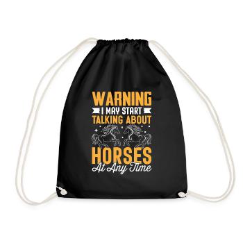 Could talk about horses - Drawstring Bag - black - Front