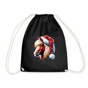 Original Polygon Art Haflinger Horse Christmas - Drawstring Bag - black - Front