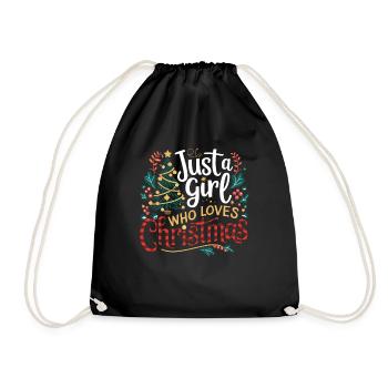 Just A Girl Who Loves Christmas Funny Xmas Holiday - Turnbeutel - Schwarz - Vorne