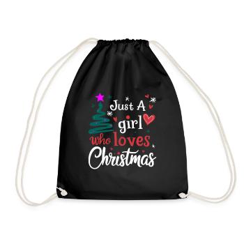 Just A Girl Who Loves Christmas Funny Xmas Holiday - Turnbeutel - Schwarz - Vorne