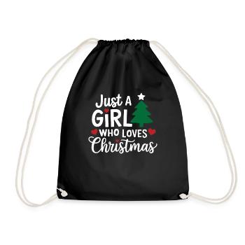 Just A Girl Who Loves Christmas Funny Xmas Holiday - Turnbeutel - Schwarz - Vorne