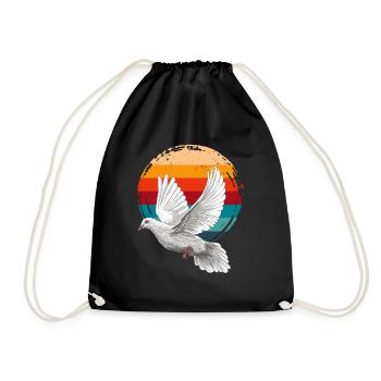 Peace in Motion – Dove in the Sunset - Drawstring Bag - black - Front