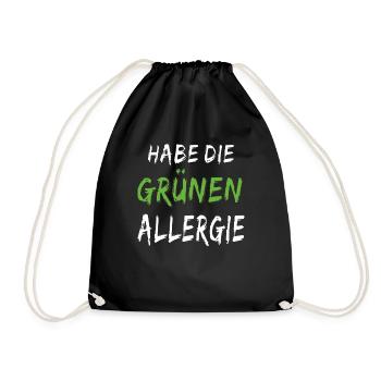GRÜN HABE DIE GRÜNEN ALLERGIE - Turnbeutel - Schwarz - Vorne